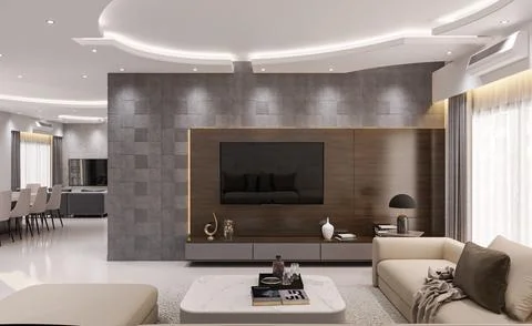 Making a Statement Bold Design Ideas for Your living room Interior Stock-Illustration