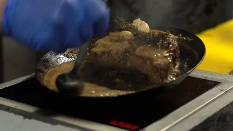 Making Steak Stock Footage 127125797