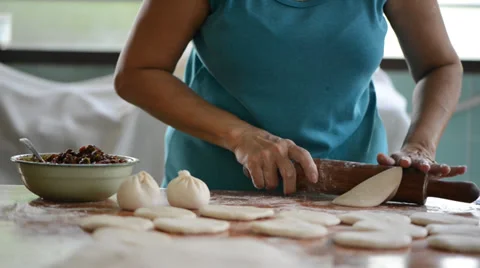 Making of steamed stuffed bun Stock Footage 27450396