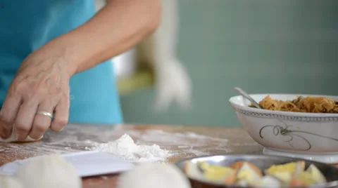 Making of steamed stuffed bun Stock Footage 27452150