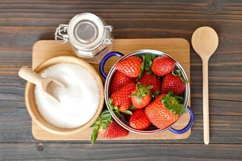 Making strawberry jam Stock Photos