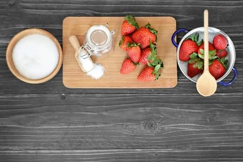 Making strawberry jam Stock Photos