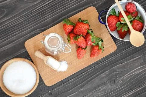 Making strawberry jam Stock Photos