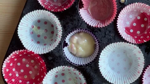 Making strawberry muffins Stock Footage 246813585
