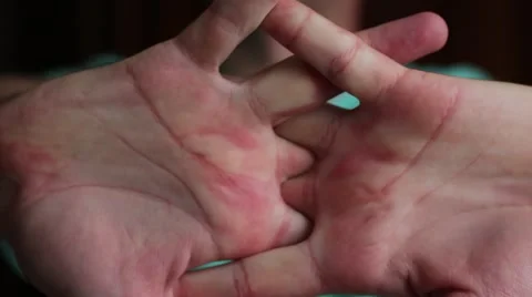 Making stretch-hands exercises Stock Footage 65373078