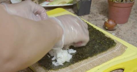 Making sushi time lapse Stock Footage 131929379