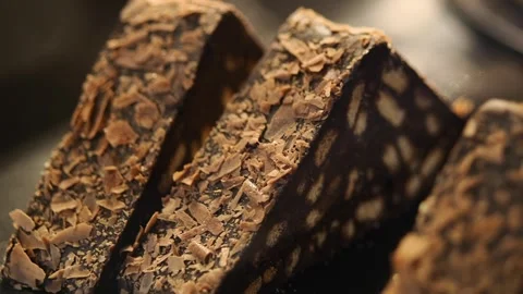 Making sweet chocolate treat with nuts Stock Footage 344842676