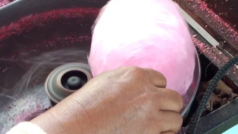 Making sweet cotton candy Stock Footage 338240037