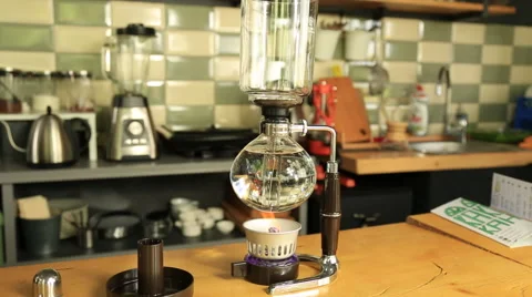 Making the Syphon Coffee Stock Footage 65483767