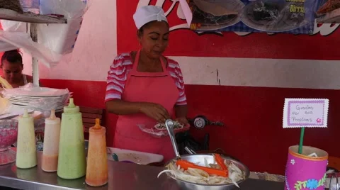 Making tacos, El Pitillal, Puerto Vallarta, Jalisco, Mexico. Stock Footage 50186056