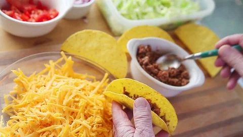 Making tacos point of view Stock Footage 76745835