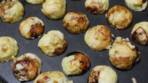 Making takoyaki Part 4 Stock Footage 236968015