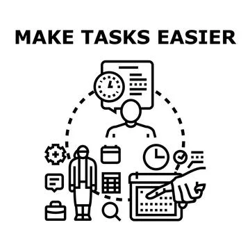 Making tasks easier for effective time management and planning Stock Illustration