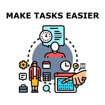 Making tasks easier for effective time management and planning Stock Illustration