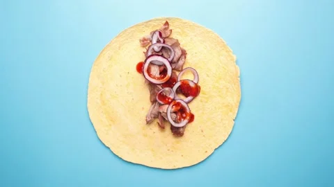 Making of tasty burrito Stock Footage 132984851