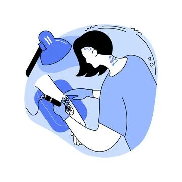 Making tattoo isolated cartoon vector illustrations. Stock Illustration