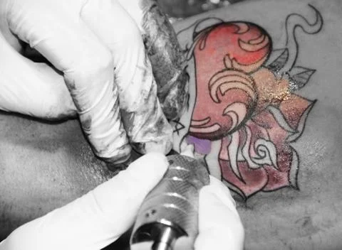 Making of tattoo Stock Photos