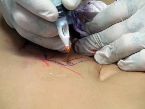 Making of tattoo Stock-Fotos