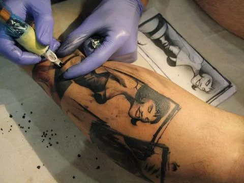 Making of tattoo Stock Photos