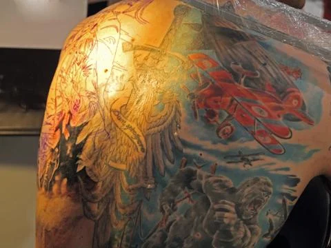 Making of a tattoo Stock Photos