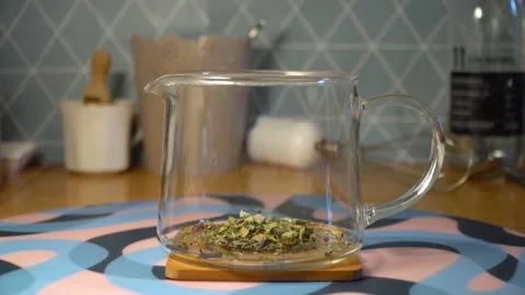 Making tea with herbs Stock Footage 132824845