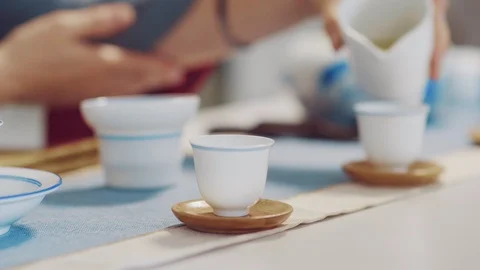 Making tea at the tea ceremony. Stock Footage 126211412