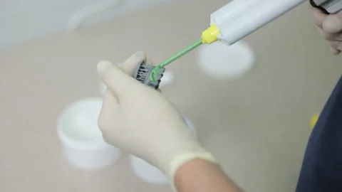 Making a template for temporary veneers with A-silicone and printed plastic 3D Stock Footage 194461623