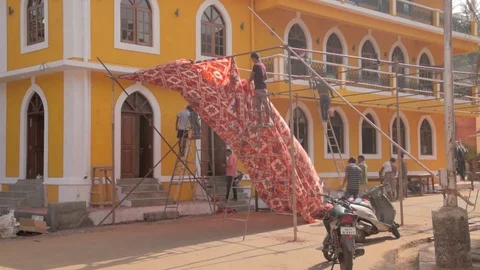 Making tent  Video stock 76594725