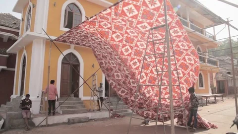 Making tent Video stock 76594805