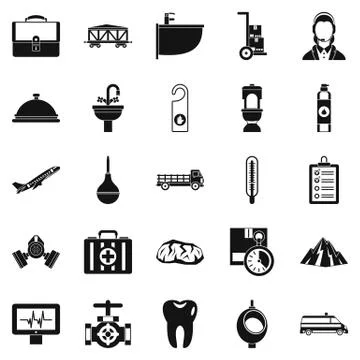 Making things icons set, simple style Illustrazione stock
