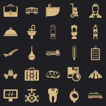 Making things icons set, simple style Stock Illustration