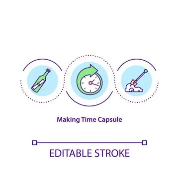Making time capsule concept icon Stock Illustration