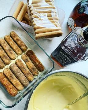Making tiramisu' Stock Photos