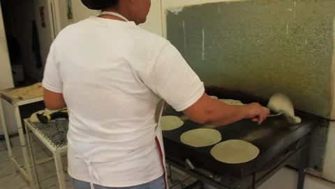 Making Tortillas Stock Footage 1134126