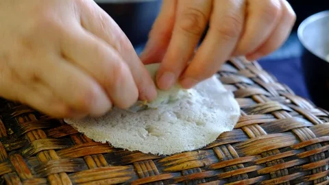 Making by Tradition rice cake. (Korean Jeju) Stock Footage 80864121