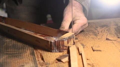 Making traditional kemence at a workshop, fg01 Stock Footage 255944509