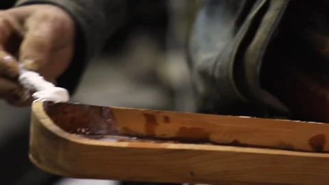 Making traditional kemence at a workshop, fg01 Stock Footage 255945814