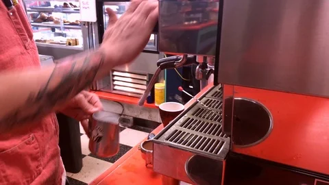 Making triple latte Stock Footage 91787910