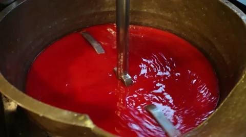 Making Turkish delight in rotating machine, mixing Stock Footage 68333275