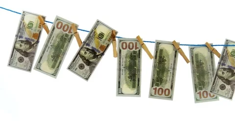 Making USD Dollar Money Laundry in White Background Studio Stock Footage 76514688