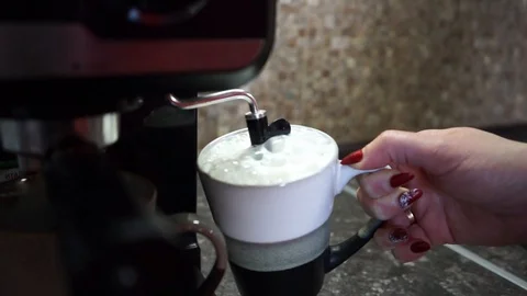 Making vegan cappuccino Stock Footage 128307523