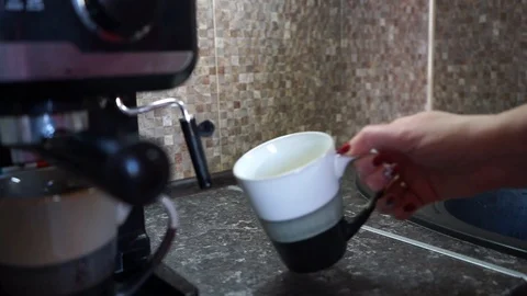 Making vegan cappuccino Stock Footage 128307607