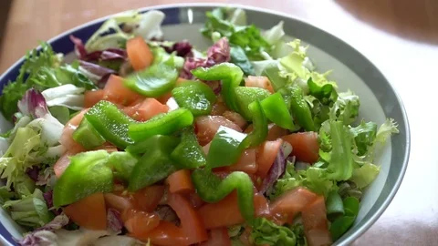 Making vegetable salad Stock Footage 79687593