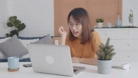 Making a video call webcam chatting in computer with friend Video stock 128191479