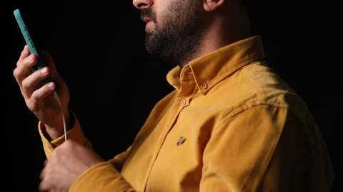 Making a Video Call While Phone Is Charging — Close-Up Shot Stock Footage 318163077