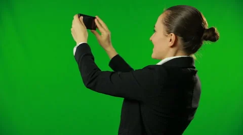 Making video with smartphone, green screen. FULL HD Stock Footage 42001195