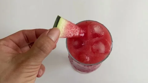 Making watermelon juice Stock Footage 205022408