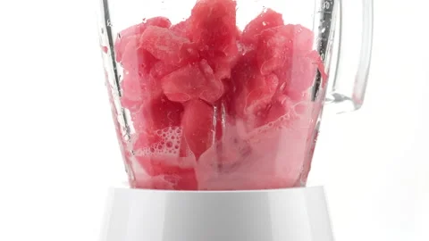 Making watermelon smoothie in blender. Making watermelon juice Stock Footage 137518928