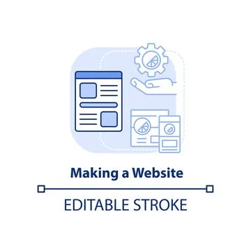 Making website light blue concept icon Illustrazione stock