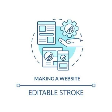 Making website turquoise concept icon イラスト素材